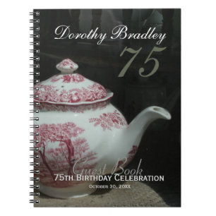 Engels Teapot 75th Birthday Guest Book Notitieboek