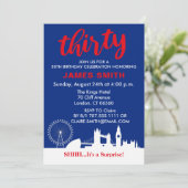 Engels thema 30ste verjaardagsfeest kaart (Staand voorkant)