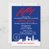 Engels thema 50ste verjaardagsfeest kaart (Voorkant)