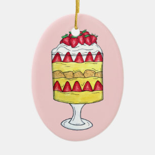 Engels Trifle Fruit Custard Dessert British Food Keramisch Ornament