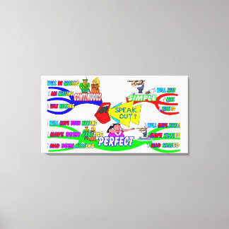 Engels via Mind Maps Canvas Afdruk