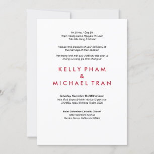 Engels Vietnamees Uitnodiging Modern Ontwerp