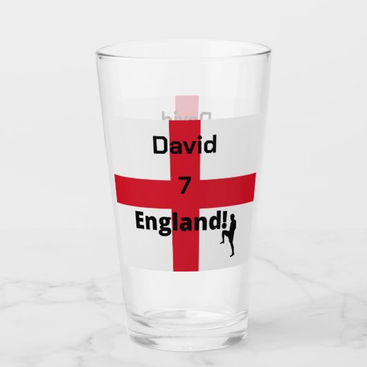 Engels Voetbal Speler aanpasbaar Glas (Voorkant)