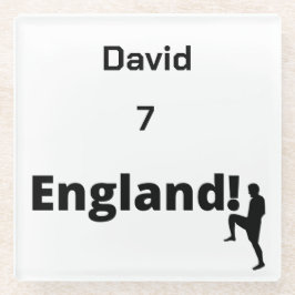 Engels Voetbal Speler aanpasbaar Glazen Onderzetter