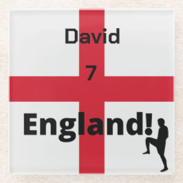 Engels Voetbal Speler aanpasbaar Glazen Onderzetter