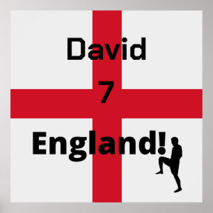 Engels Voetbal Speler aanpasbaar Poster