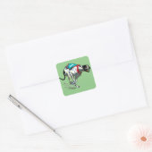 engels windhond vierkante sticker (Envelop)