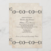 Engelse Bit Equestrian Wedding Invitations Kaart (Voorkant / Achterkant)