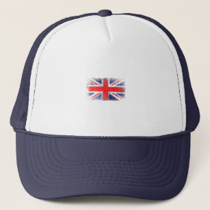 Engelse blauwe en rode vlag trucker pet