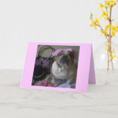 Engelse Buldog in de Roze kaart van de Verjaardag (Gele Bloem)