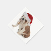 Engelse buldog met Santa Hat Servetten (Hoek)