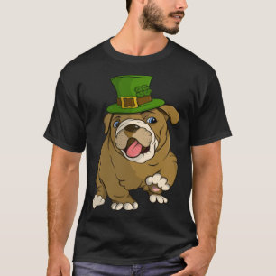 Engelse buldog puppy met groen Pet St Patrick s T-shirt