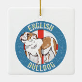 Engelse buldog Saint George's Cross Keramisch Ornament (Achterkant)