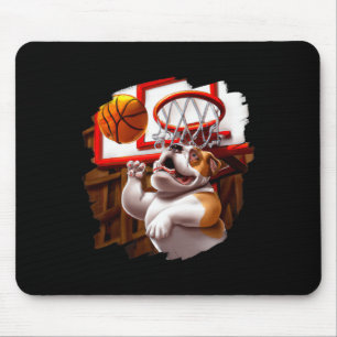 Engelse buldog spelen basketbal leuk hond basketb muismat
