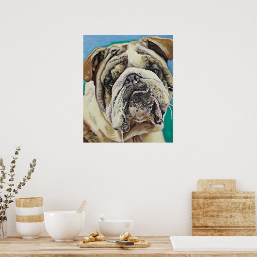 Engelse Bull Dog Poster (Keuken)