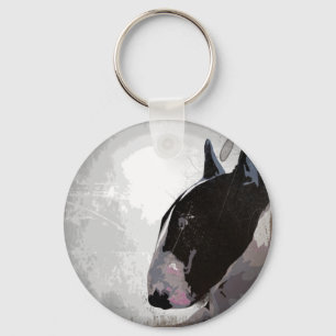 Engelse Bull Terrier-hoofdring sleutelhanger