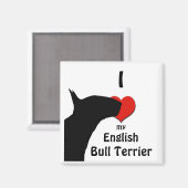 Engelse Bull Terrier Koelkast Magnet Magneet (Voorkant / Achterkant)