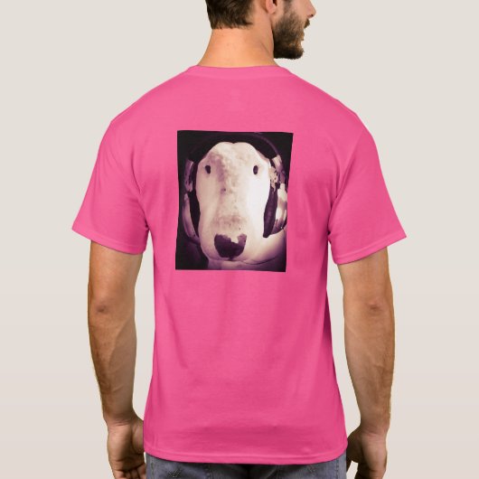 Engelse Bull Terrier met hoofdtelefoon T-shirt (Achterkant)
