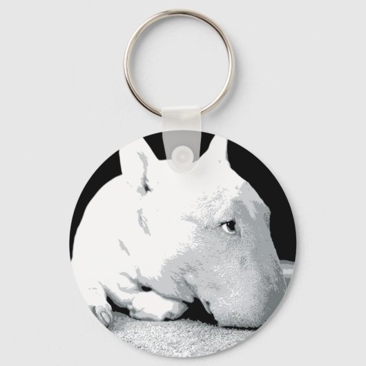 Engelse bull Terrier, Pop Art Print Sleutelhanger (Voorkant)