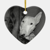 Engelse bull Terrier Snuggable under a Blanket - B Keramisch Ornament (Voorkant)