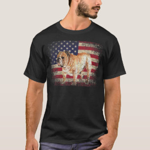 Engelse Bulldog 4 juli Amerikaanse vlag Verenigde T-shirt
