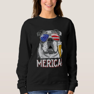 Engelse Bulldog 4th of juli Merica Mannen Vrouwen Trui
