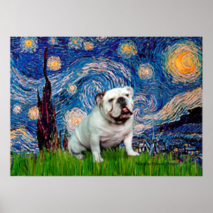 Engelse Bulldog 8 - Sterrennacht Poster