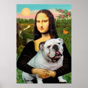 Engelse Bulldog 9 - Mona Lisa Poster