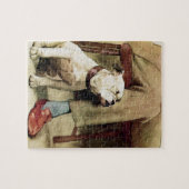 Engelse Bulldog aan zijn Masters Side Legpuzzel (Horizontaal)