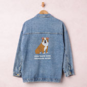 Engelse bulldog aangepaste bericht grafisch denim jacket (Hangar)