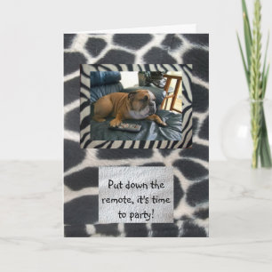 Engelse bulldog & Animal print, blije verjaardagsk Kaart