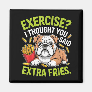 Engelse Bulldog Beweging, Extra Frites Grappig  Magneet