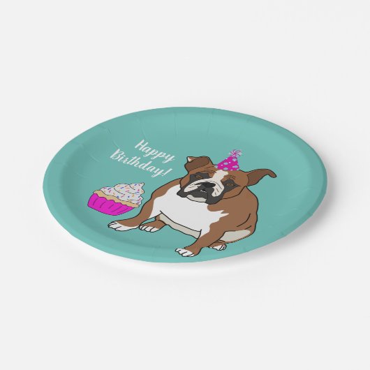  Engelse Bulldog Birthday Papieren Bordje (Gekanteld)