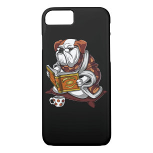 Engelse Bulldog Book Reading Dog Funny Pet iPhone 8/7 Hoesje