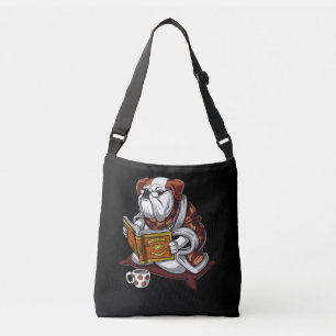 Engelse Bulldog Book Reading Dog Funny Pet Crossbody Tas