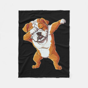 Engelse Bulldog Boys Dab Dance Puppy Lover Fleece Deken