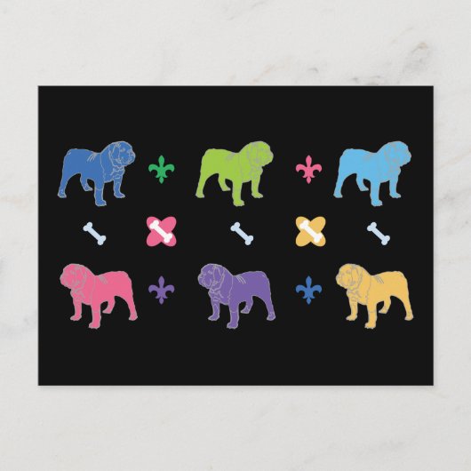 Engelse Bulldog Briefkaart (Voorkant)