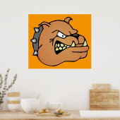 Engelse Bulldog Cartoon Poster (Keuken)