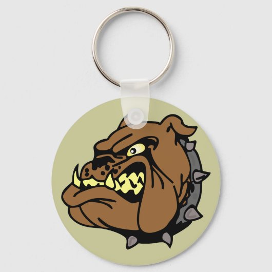 Engelse Bulldog Cartoon Sleutelhanger (Voorkant)