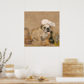 Engelse Bulldog Chef Kitchen Print (Keuken)