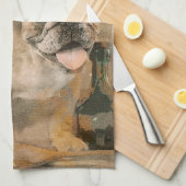 Engelse Bulldog Chef Kitchen Print Theedoek (Quarter Fold)