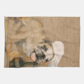 Engelse Bulldog Chef Kitchen Print Theedoek (Horizontaal)