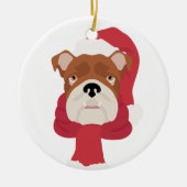 Engelse Bulldog Christmas Ornament (Voorkant)