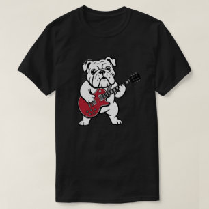 Engelse Bulldog die elektrische gitaar speelt  T-shirt