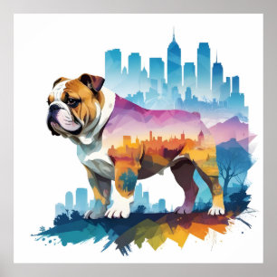 Engelse Bulldog  Dier Natuur Milieu Poster