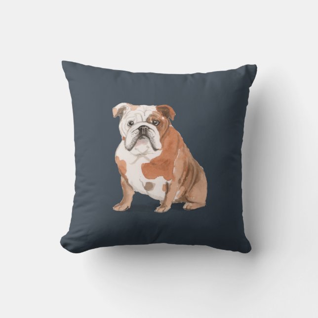 Engelse Bulldog & Dog Botten Kussen (Voorkant)