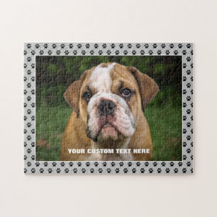 Engelse Bulldog Dog Custom Jigzaag Puzzle Legpuzzel
