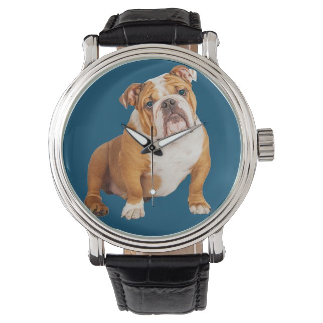 Engelse Bulldog Dog Horloge (Voorkant)