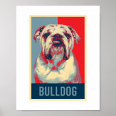 Engelse Bulldog Dog Portrait Pop Art Poster (Voorkant)