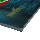 Engelse Bulldog Driving Car Scary Halloween Snijplank (Hoek)